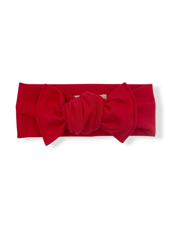 Bandeau boucle en bambou à nouer - Rouge vif