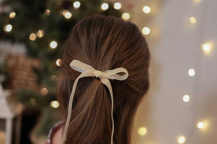 Boucle XL Ruban de Velours - Crème