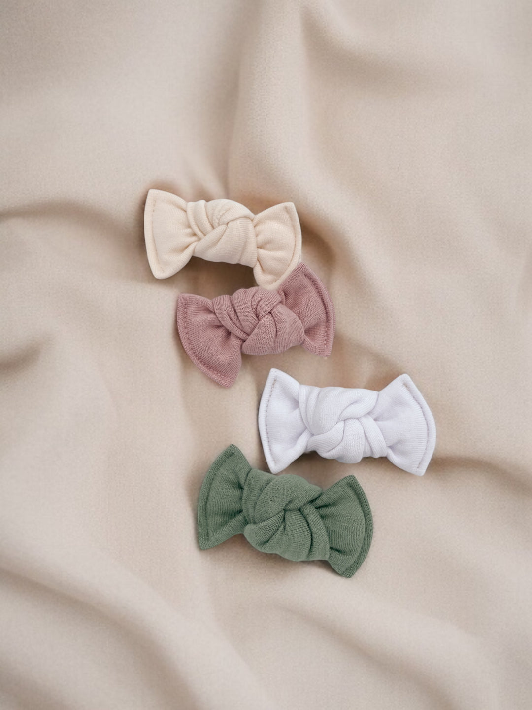 Mini-Boucles en bambou - Blanc/Sauge