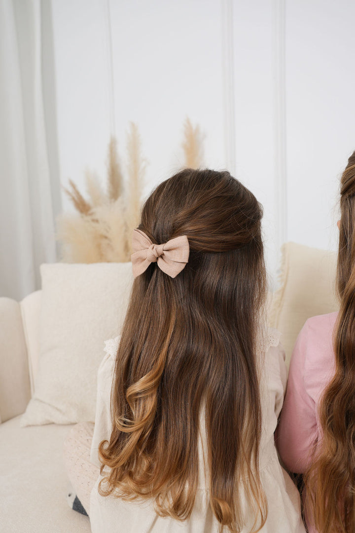 Boucles en lin - Ivoire/Beige