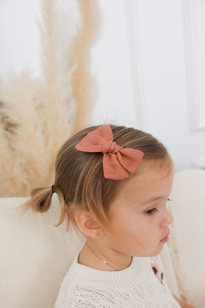 Boucles en lin - Terracotta/Noir