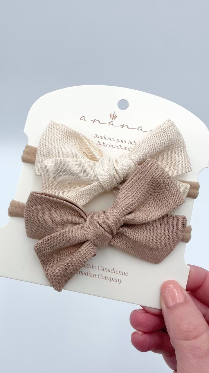 Boucles en lin - Ivoire/Beige